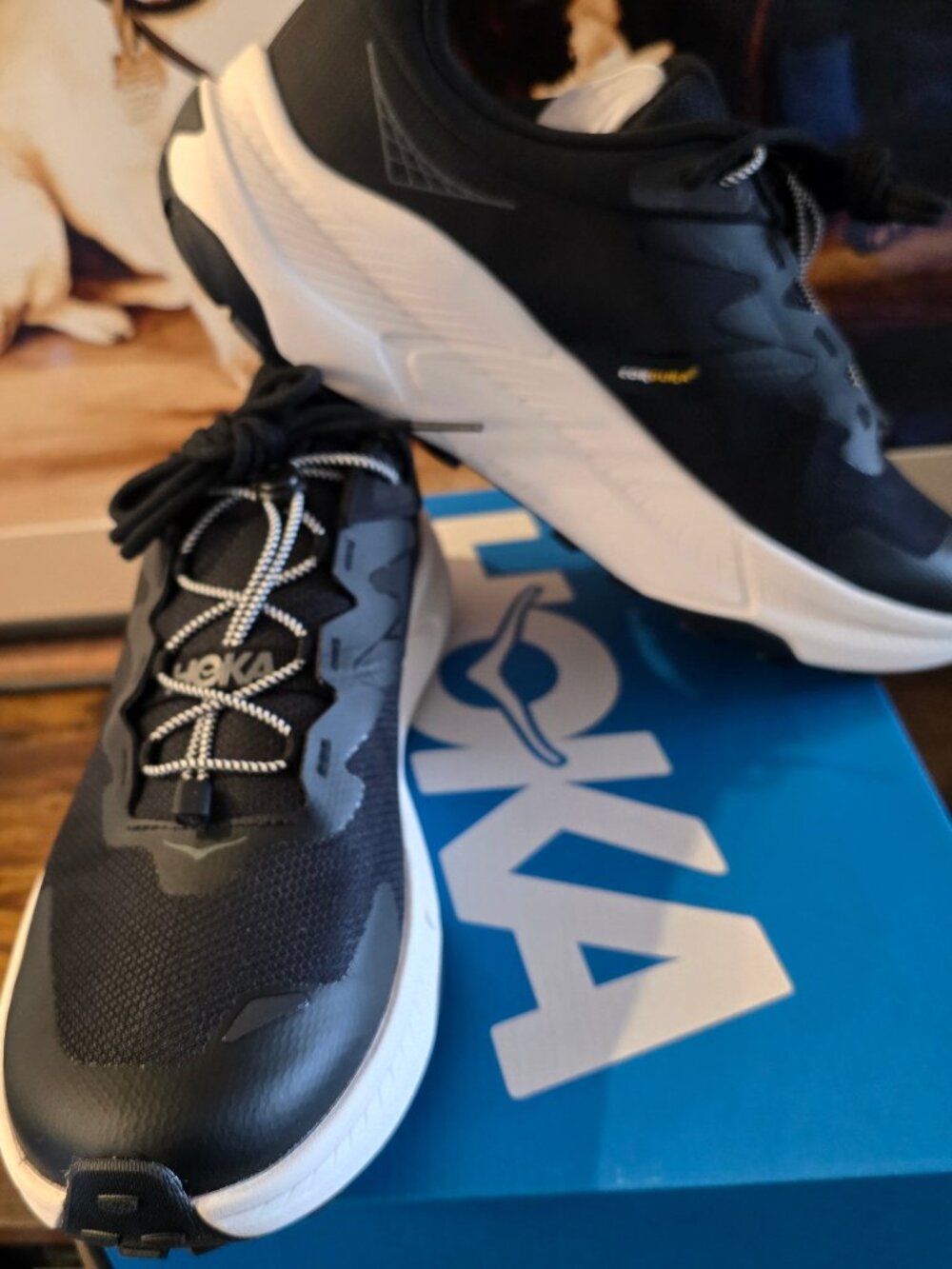 Hoka One One Transport Men's Hiking Trail Shoes US 10.5D Black 1123153/BKLB NEW